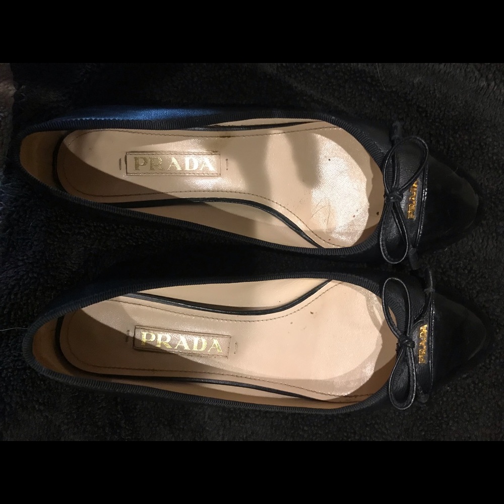 Black Prada flats